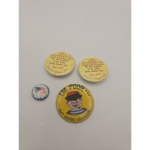 Other - 1960s pin Campus HIPPY Drug Culture POOR but‎ GOOD LOOKING pinback LOT